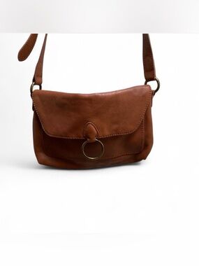 Universal Thread Brown Leather Crossbody with Ring Detail